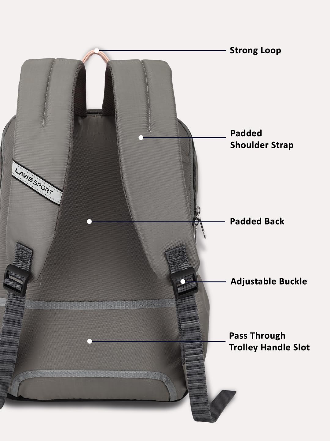 Lavie Sport Chairman 24 Litres Backpack with Padded Laptop Sleeve | Fits upto 14" Laptop | Polyster Business Backpack for Men & Women | Durable Office Bag | Upto 14 inch Notebook/MacBook Compatible