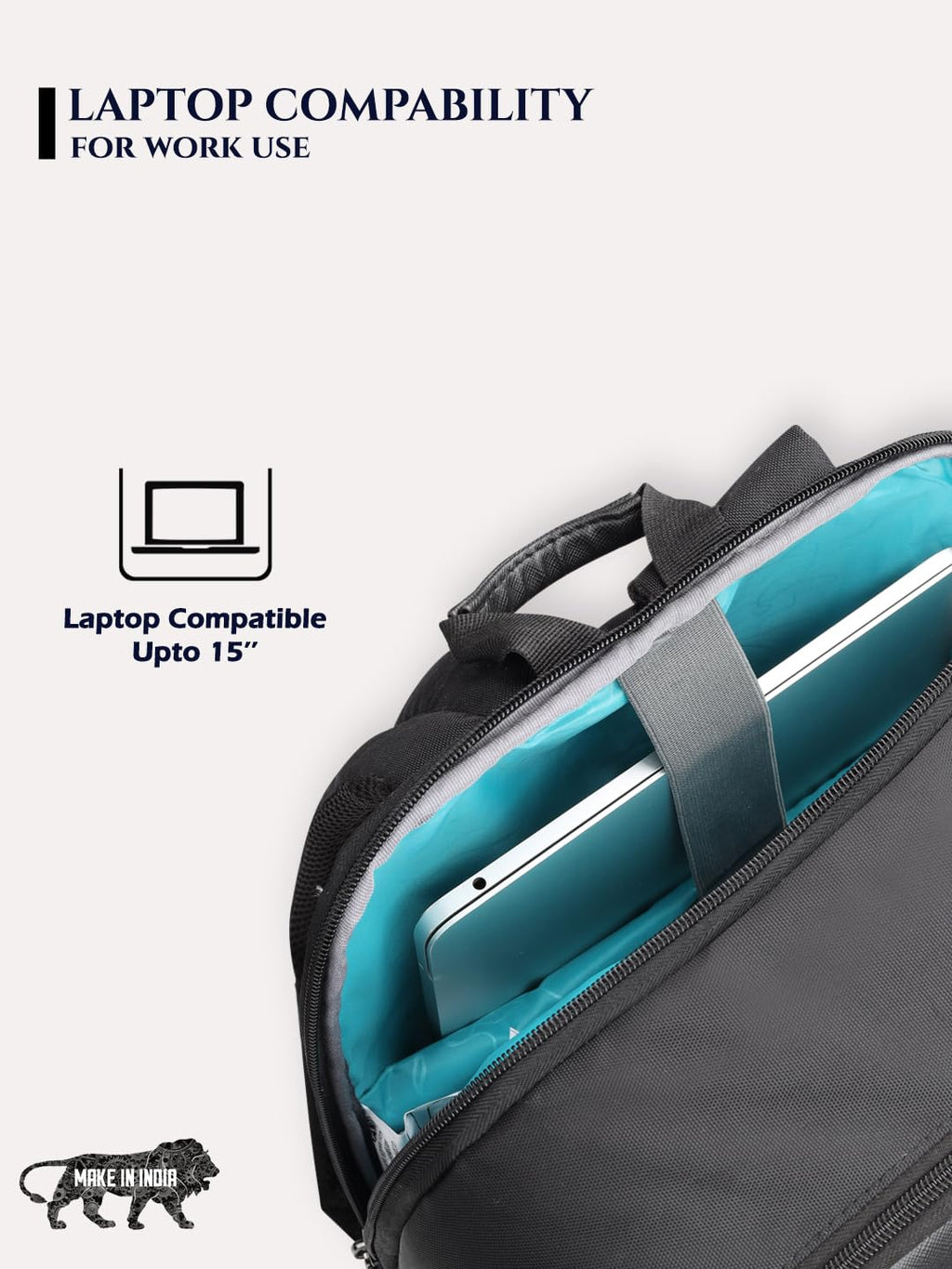 Lavie Sport Chairman 24 Litres Backpack with Padded Laptop Sleeve | Fits upto 14" Laptop | Polyster Business Backpack for Men & Women | Durable Office Bag | Upto 14 inch Notebook/MacBook Compatible
