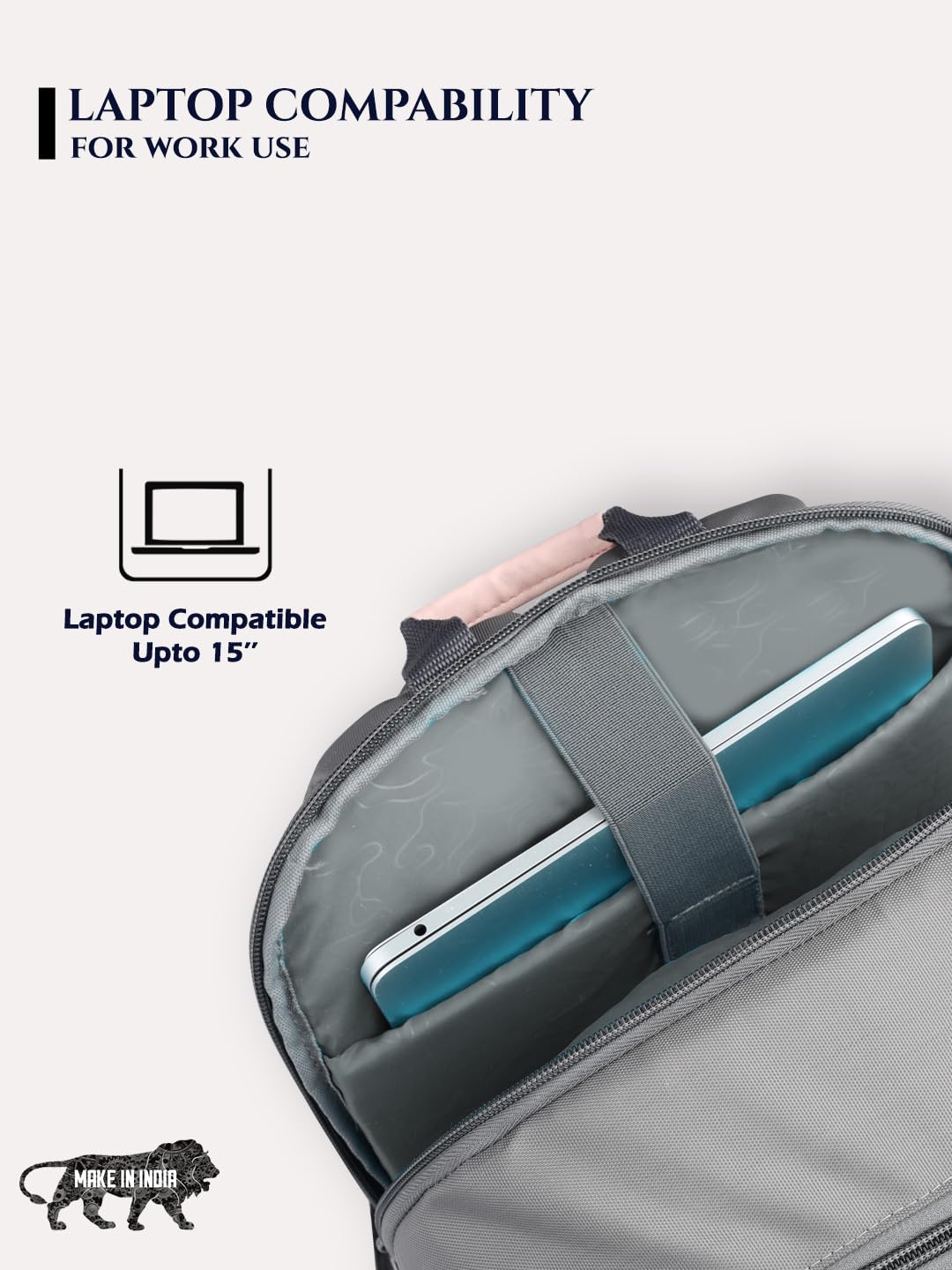 Lavie Sport Chairman 24 Litres Backpack with Padded Laptop Sleeve | Fits upto 14" Laptop | Polyster Business Backpack for Men & Women | Durable Office Bag | Upto 14 inch Notebook/MacBook Compatible
