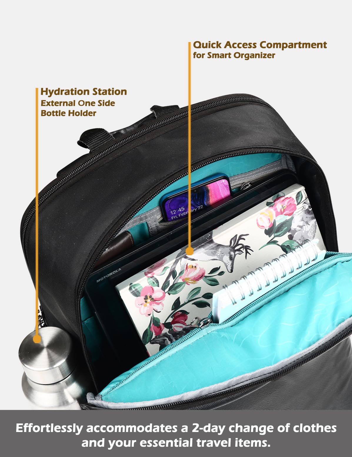 Lavie Sport Chairman 24 Litres Backpack with Padded Laptop Sleeve | Fits upto 14" Laptop | Polyster Business Backpack for Men & Women | Durable Office Bag | Upto 14 inch Notebook/MacBook Compatible