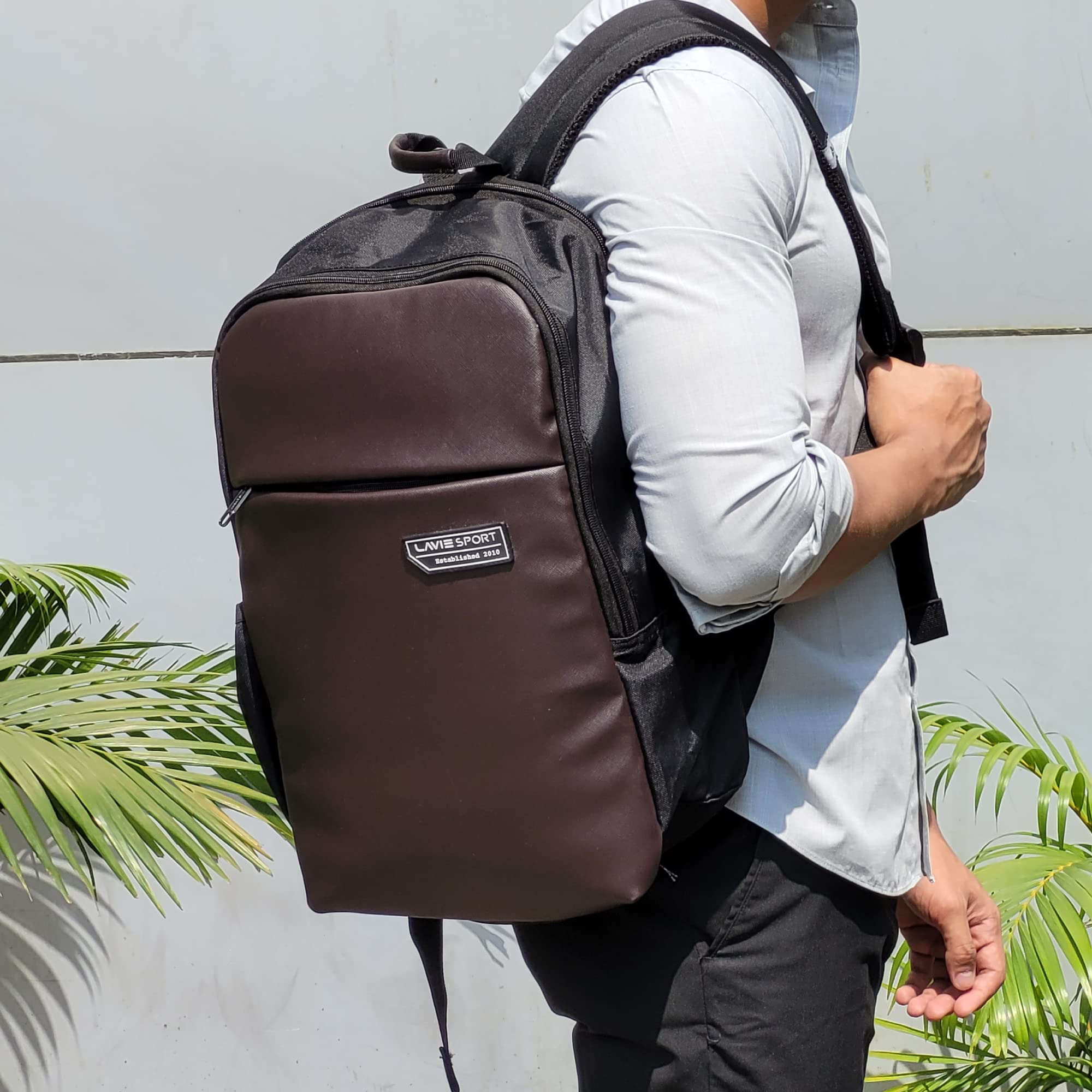 Lavie Sport Chairman 24 Litres Backpack with Padded Laptop Sleeve | Fits upto 14" Laptop | Polyster Business Backpack for Men & Women | Durable Office Bag | Upto 14 inch Notebook/MacBook Compatible